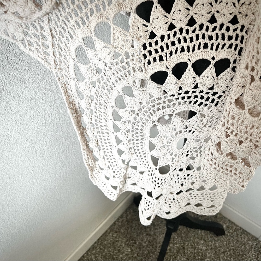 EXC • Free People Harmony Crochet Cardigan in Cream • - Picture 5 of 10